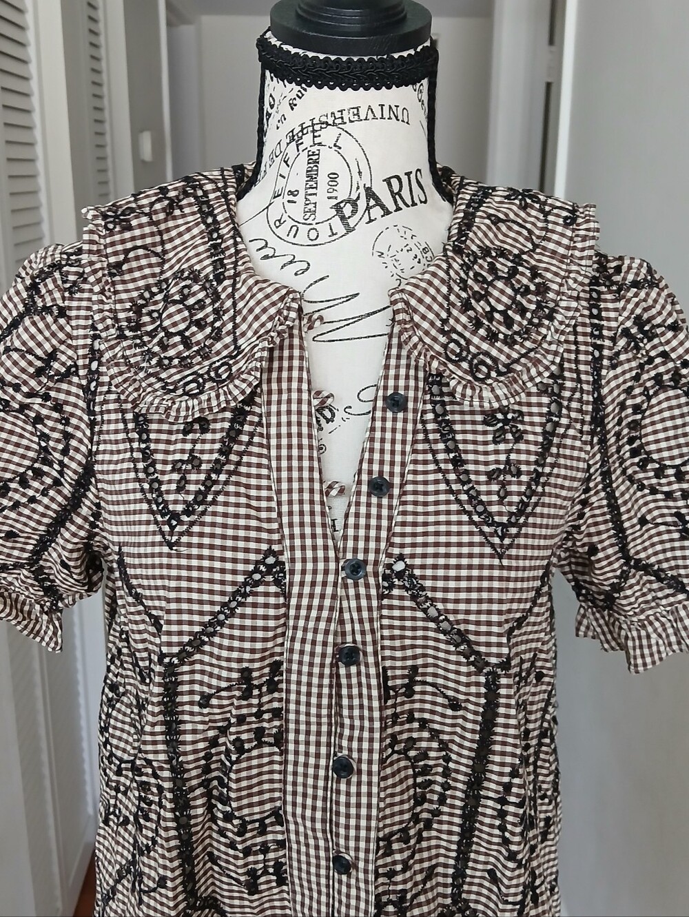 Anthropologie The Keira Gingham Blouse by Pilcro | - Picture 6 of 13